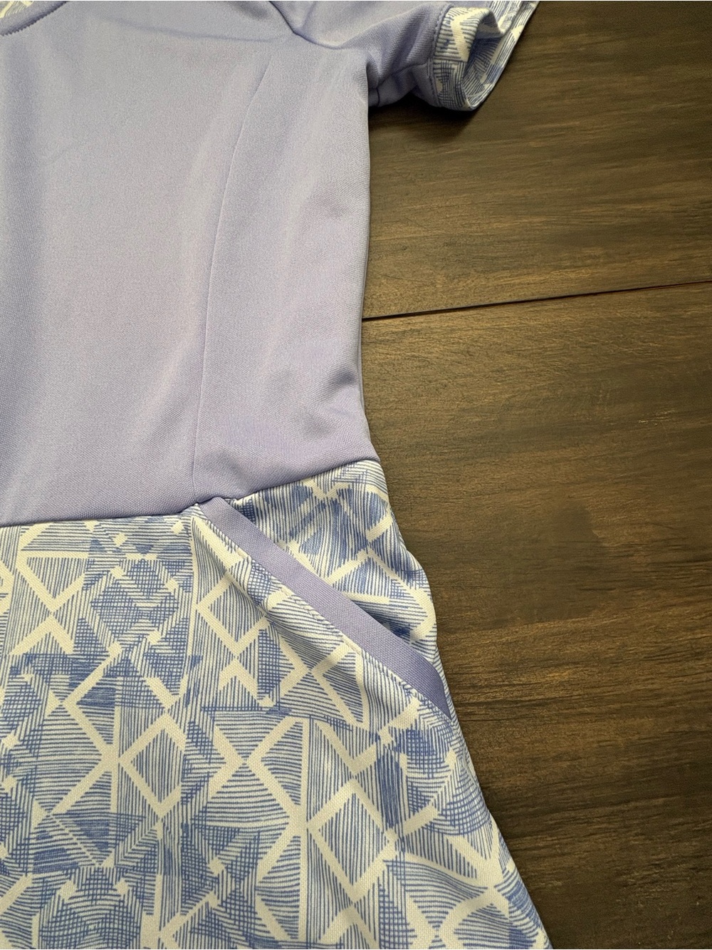 Adidas Lilac Golf Polo Dress with Patterned Skirt - Picture 5 of 5
